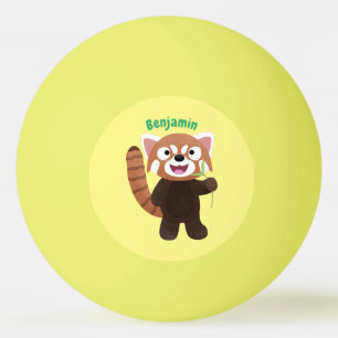 Bolinha De Ping Pong Imagem de desenho animado do panda vermelho-bonito