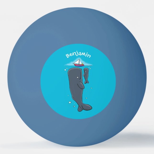 Bolinha De Ping Pong Imagem de desenhos animados de baleias-brancas e e (Frente)