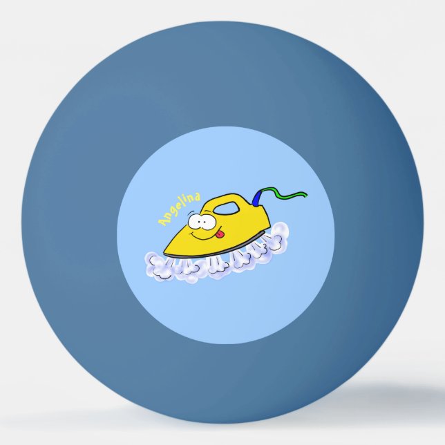 Bolinha De Ping Pong Imagem engraçada da lavanderia de ferro (Frente)