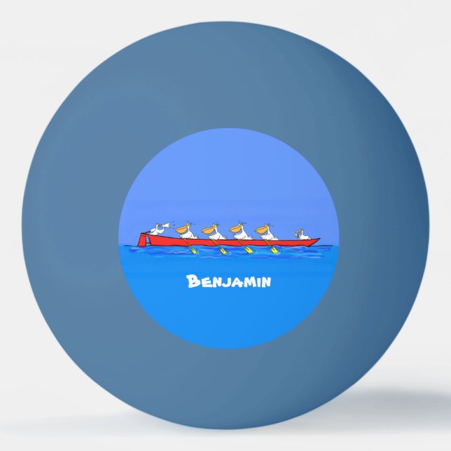 Bolinha De Ping Pong Imagem engraçada de desenhos animados pelicanos (Frente)