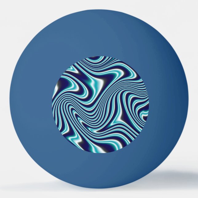 Bolinha De Ping Pong Impressão de Fluido Azul (Frente)