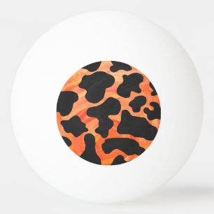 Bolinha De Ping Pong Impressão preto e alaranjado da vaca