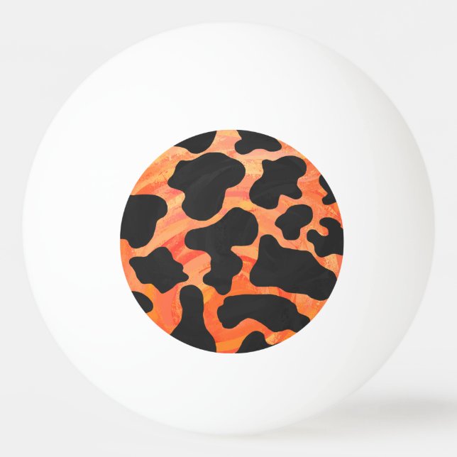Bolinha De Ping Pong Impressão preto e alaranjado da vaca (Frente)