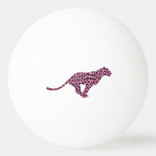 Bolinha De Ping Pong Impressão preto-leopardo e rosa-quente
