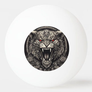 Bolinha De Ping Pong Infernal Roar – Gothic Satanic Tiger Skull T-Shirt