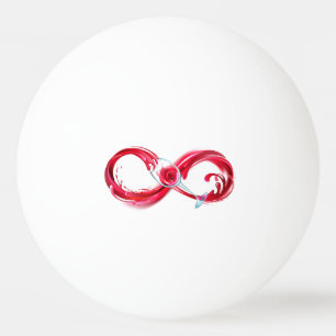 Bolinha De Ping Pong Infinidade com vinho tinto