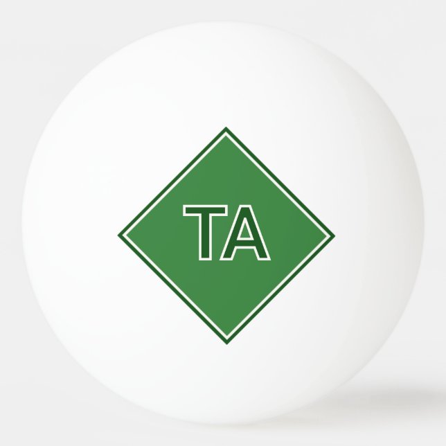 Bolinha De Ping Pong Inicial Minima em Verde sobre Verde (Frente)