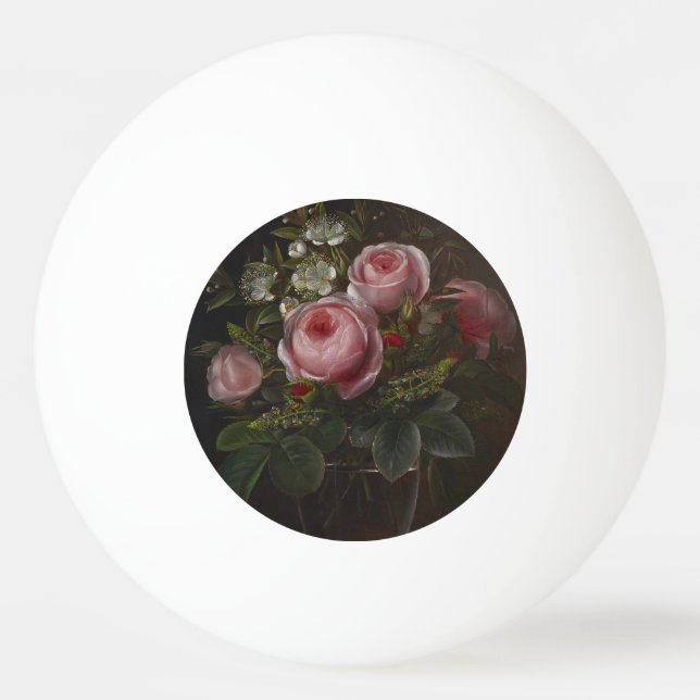 Bolinha De Ping Pong J.L. Jensen - Rosas e Árvores Anêmonas em um ... (Frente)