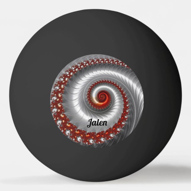 Bolinha De Ping Pong JALEN ~ Silver Shell ~ Design Fractal ~ (Verso)