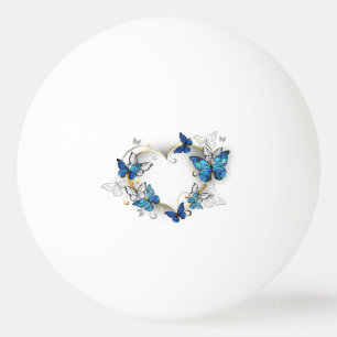 Bolinha De Ping Pong Jewelry Heart with Butterflies Morpho