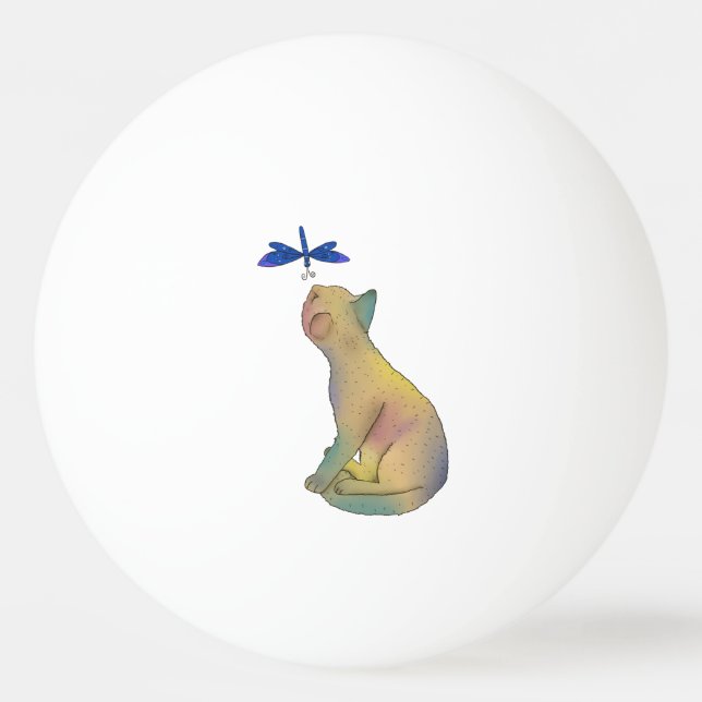Bolinha De Ping Pong Katze und blaue Libelle (Frente)