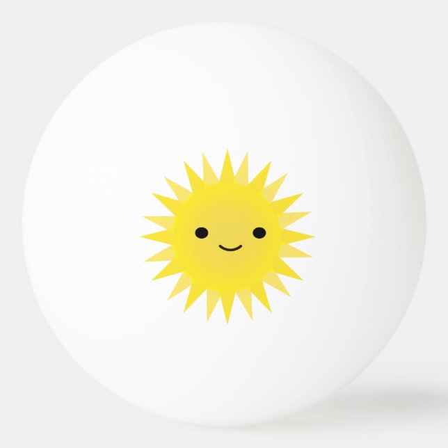 Bolinha De Ping Pong Kawaii Gelado Sorrindo Sol (Frente)