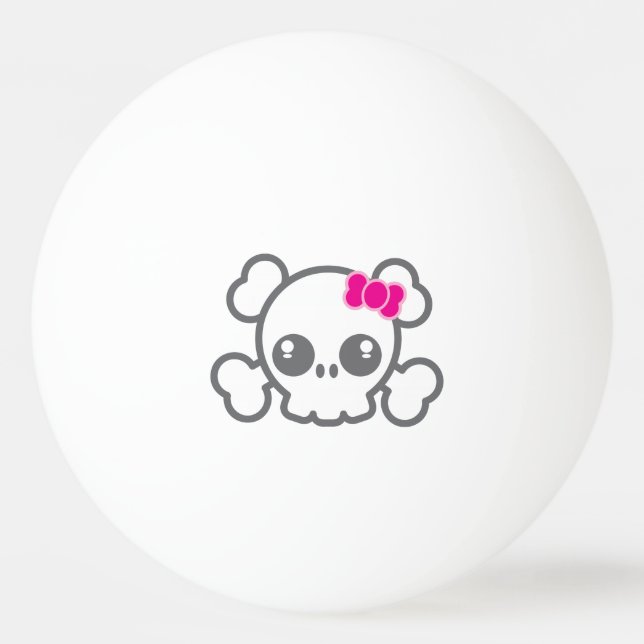 Bolinha De Ping Pong Kawaii Rosa Friso Crânio Ping Balls (Verso)
