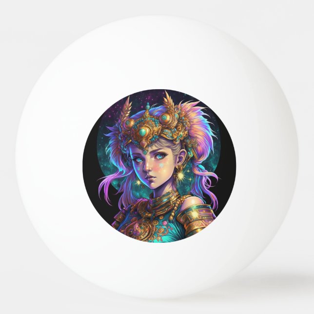 Bolinha De Ping Pong Kawaii Space Warrior Girl (Frente)