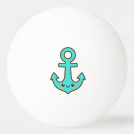 Bolinha De Ping Pong Kawaii Turquoise Anchor - Whimsical & Cheerful