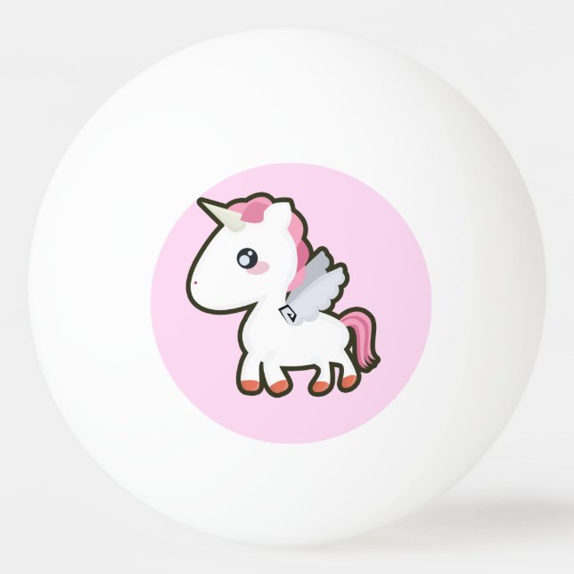 Bolinha De Ping Pong Kawaii Unicorn (Frente)