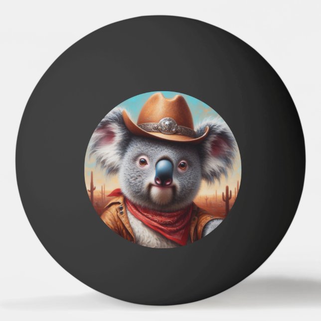 Bolinha De Ping Pong Koala Cowboy (Frente)