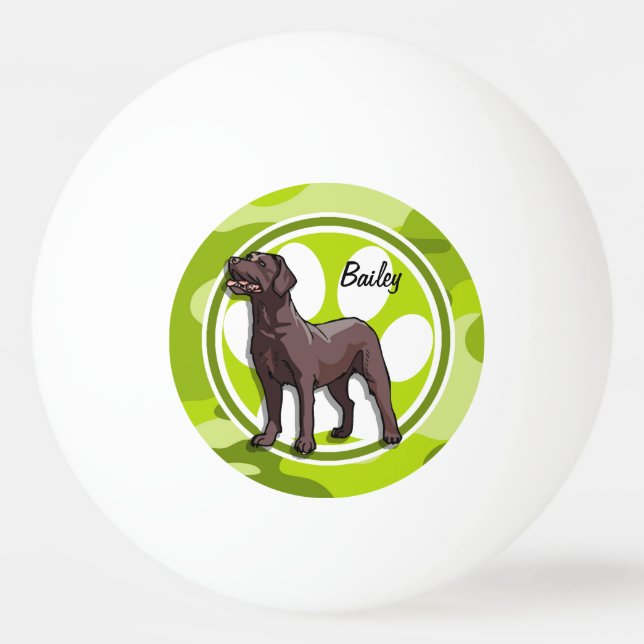 Bolinha De Ping Pong Laboratório de Chocolate; camo verde brilhante, ca (Frente)