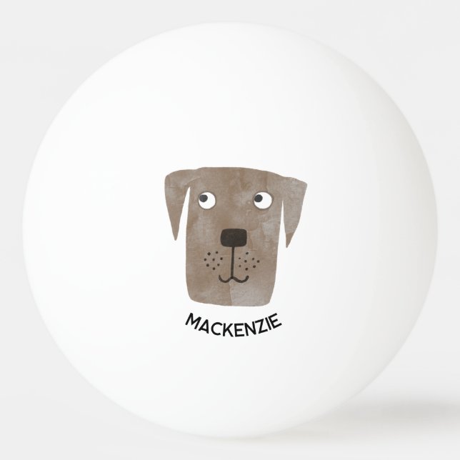 Bolinha De Ping Pong Labrador Retriever Dog Personalizado (Frente)
