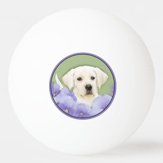 Bolinha De Ping Pong Labrador Retriever Puppy Pintura Original (Frente)