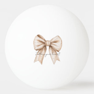 Bolinha De Ping Pong Laço Branco de Pêssego