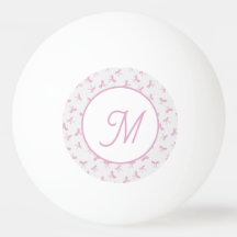 Laço de água-forte rosa Coquette Frilly Monogramad