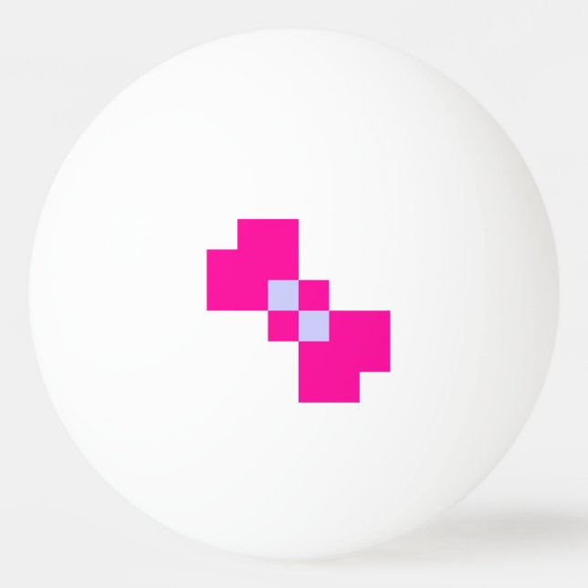 Bolinha De Ping Pong Laço de Pixel Fofo de 8 Bits (Frente)