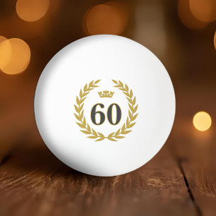 Bolinha De Ping Pong Laurel Wreath and Crown 60th Birthday