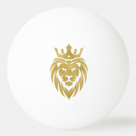 Bolinha De Ping Pong Leão com Coroa - Estilo Dourado 3