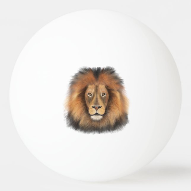 Bolinha De Ping Pong Leão de aquarela Leo king safari animal junselle c (Frente)