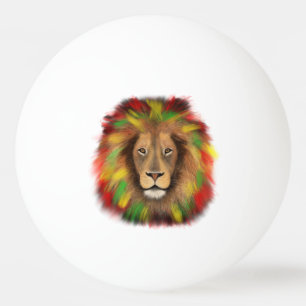 Bolinha De Ping Pong Leão de rasto vermelho-amarelo, desenho da Jamaica