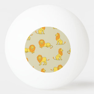 Bolinha De Ping Pong Leão desenhado à mão: padrão vintage.