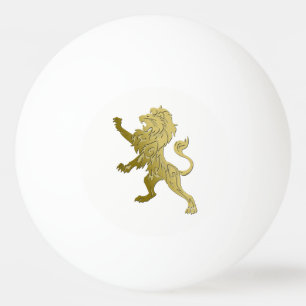 Bolinha De Ping Pong Leão Real Dourado