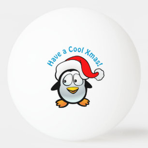 Bolinha De Ping Pong Legal Pinguim Bebê Com Papai Noel