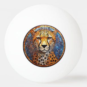 Bolinha De Ping Pong Leopardo em Cores Vibrantes e Padrões Intrincados