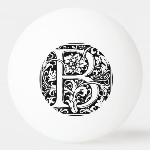 Bolinha De Ping Pong Letra B Monograma Medieval Art Nouveau