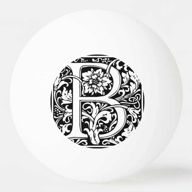 Bolinha De Ping Pong Letra B Monograma Medieval Art Nouveau (Frente)