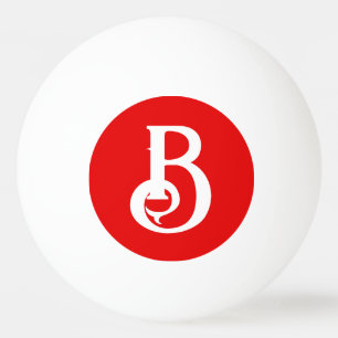 Bolinha De Ping Pong Letra inicial monograma branco branco clássico