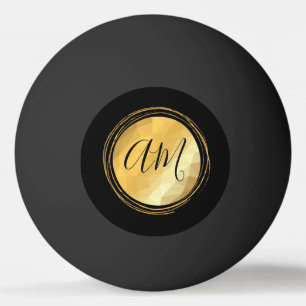 Bolinha De Ping Pong Letras iniciais festivas metálicas ouros Elegante