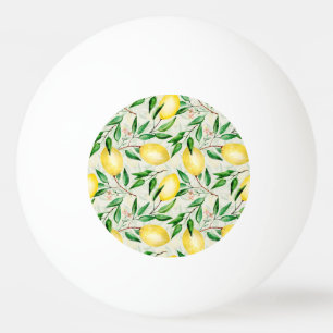 Bolinha De Ping Pong Limões de aquarela, padrão de fruta sem costura.