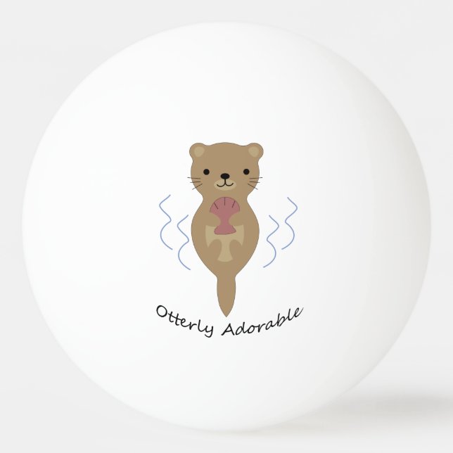 Bolinha De Ping Pong Lindo e Engraçado Otter Adorável (Frente)
