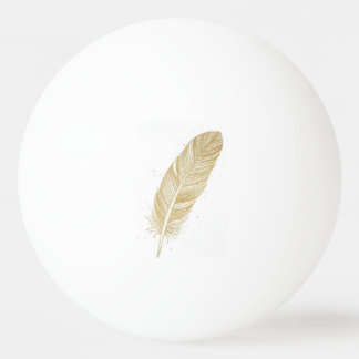 Bolinha De Ping Pong Linha de Arte de Pena Dourada Elegante - Estética