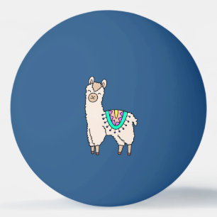 Bolinha De Ping Pong llama alpaca de desenho animado sorridente e feliz