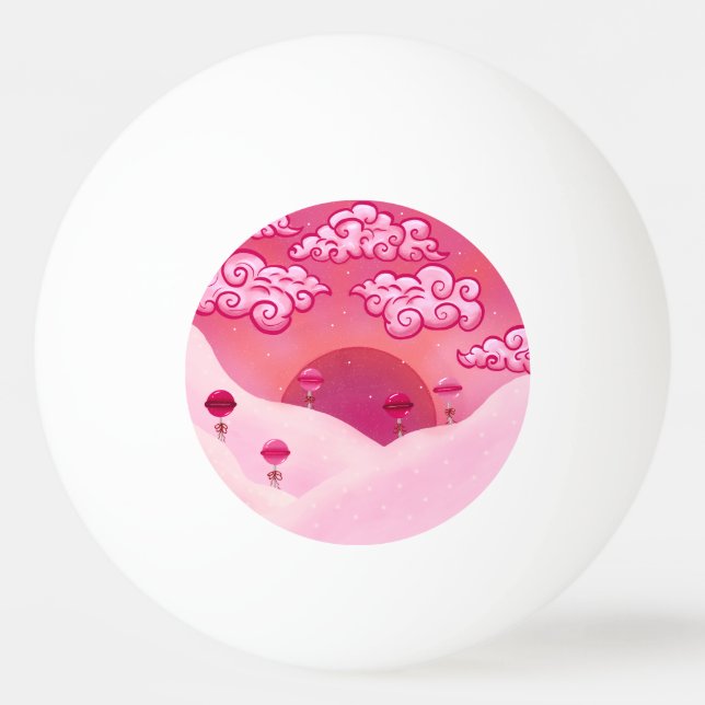 Bolinha De Ping Pong Lolipps e nuvens bonito (Frente)
