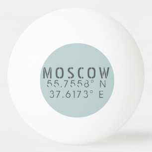 Bolinha De Ping Pong Longitude de Moscou Latitude