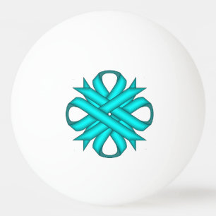 Bolinha De Ping Pong Lt Blue / Teal Clover Ribbon por Kenneth Yoncich