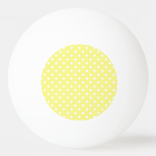 Bolinha De Ping Pong Luz - teste padrão de bolinhas branco amarelo (Frente)