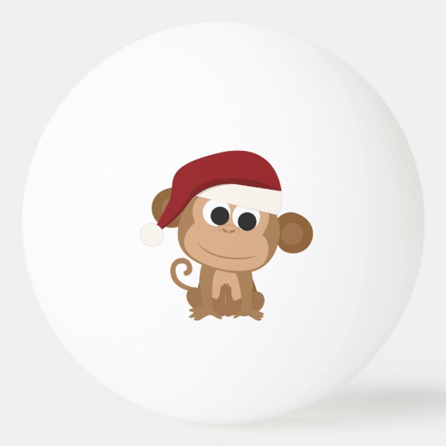 Bolinha De Ping Pong Macaco papai noel (Frente)