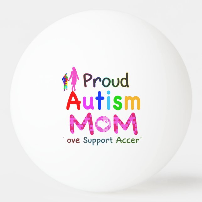 Bolinha De Ping Pong Mãe Orgulhosa do Autismo (Frente)