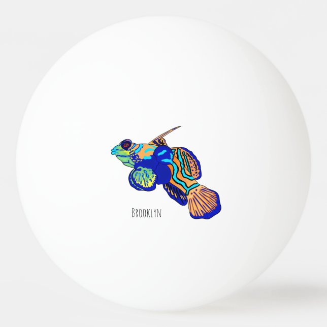 Bolinha De Ping Pong Mandarinfish cartoon illustration  (Frente)